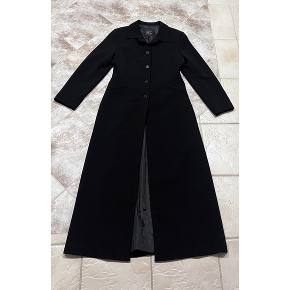 Carmel Zhao Star Georgette Trench Blazer Overcoat Long Designer Black jacket 8 - Picture 2 of 12